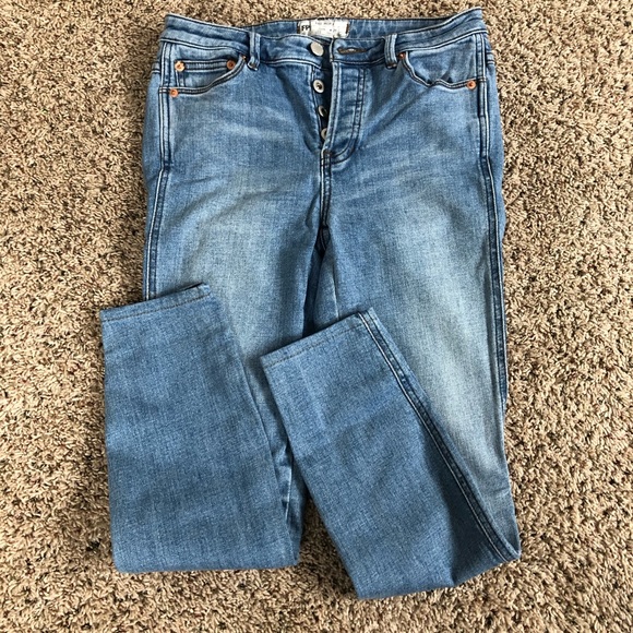Free People Button Fly Skinny Jeans - Picture 2 of 8
